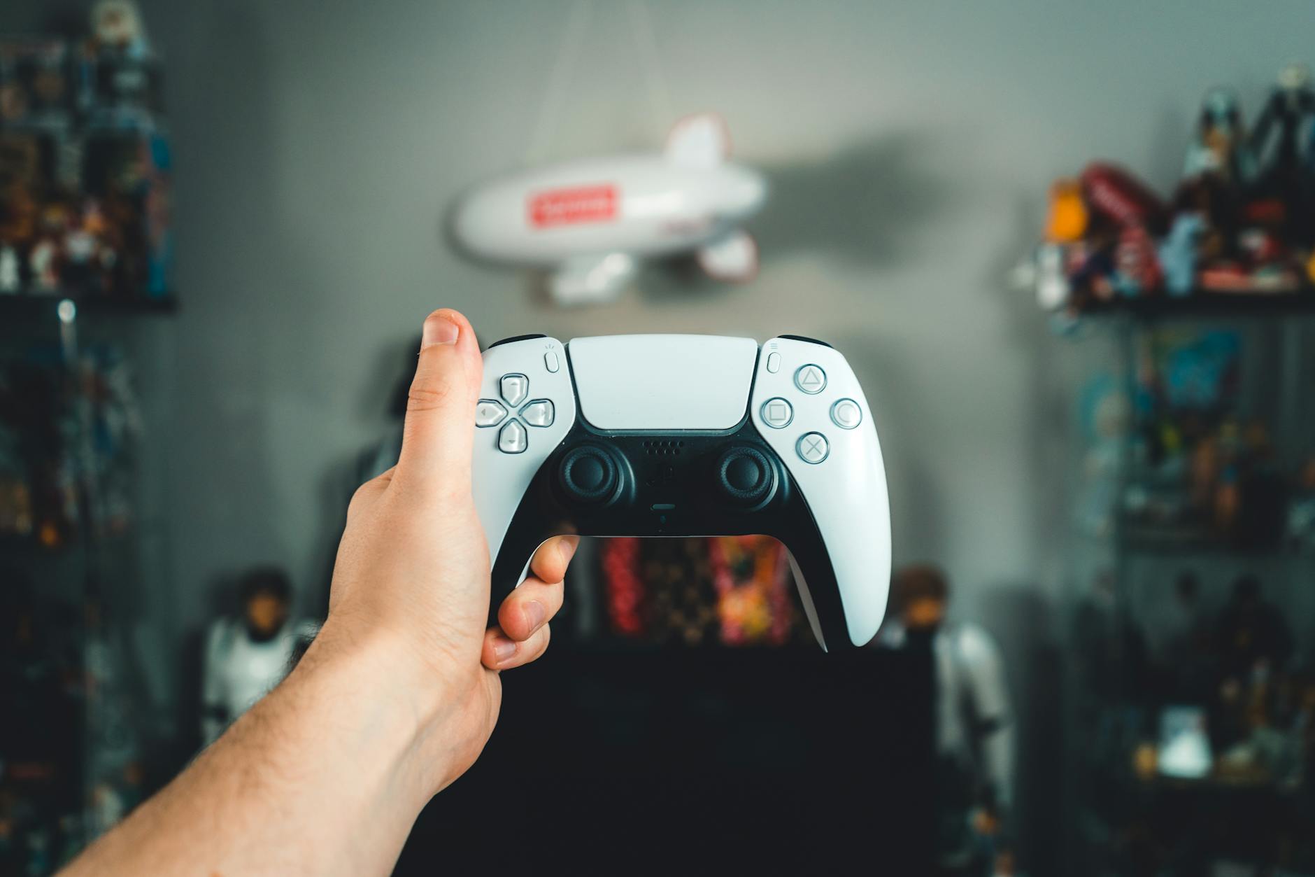 Demo station with players engaging with prototype